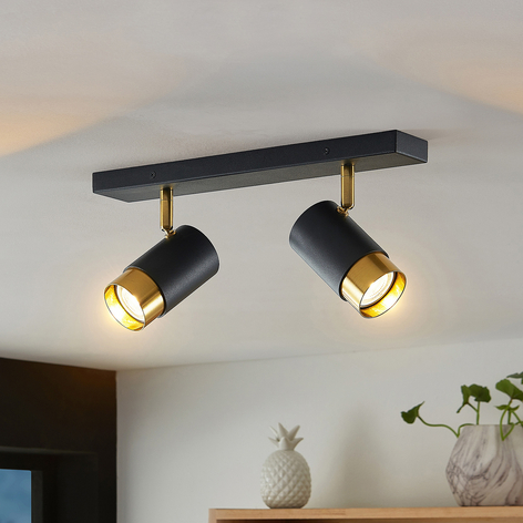 Arcchio Evaro Deckenstrahler, Goldring vorn, 2-fl.