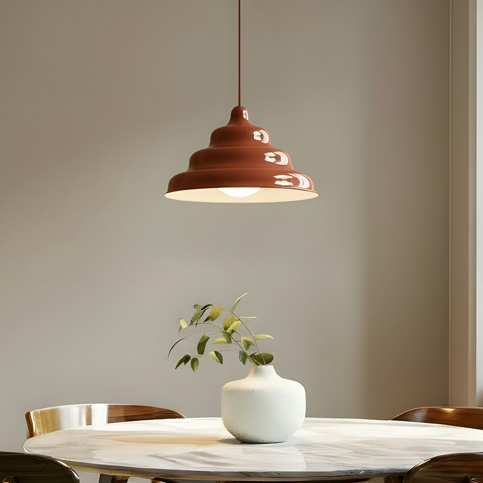 Hanglamp Fala, rood, Ø 23 cm, glas Hanglamp Fala, rood, Ø 23 cm, glas