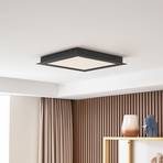 Lucande Smart LED ceiling lamp Leicy black 45 cm RGB CCT