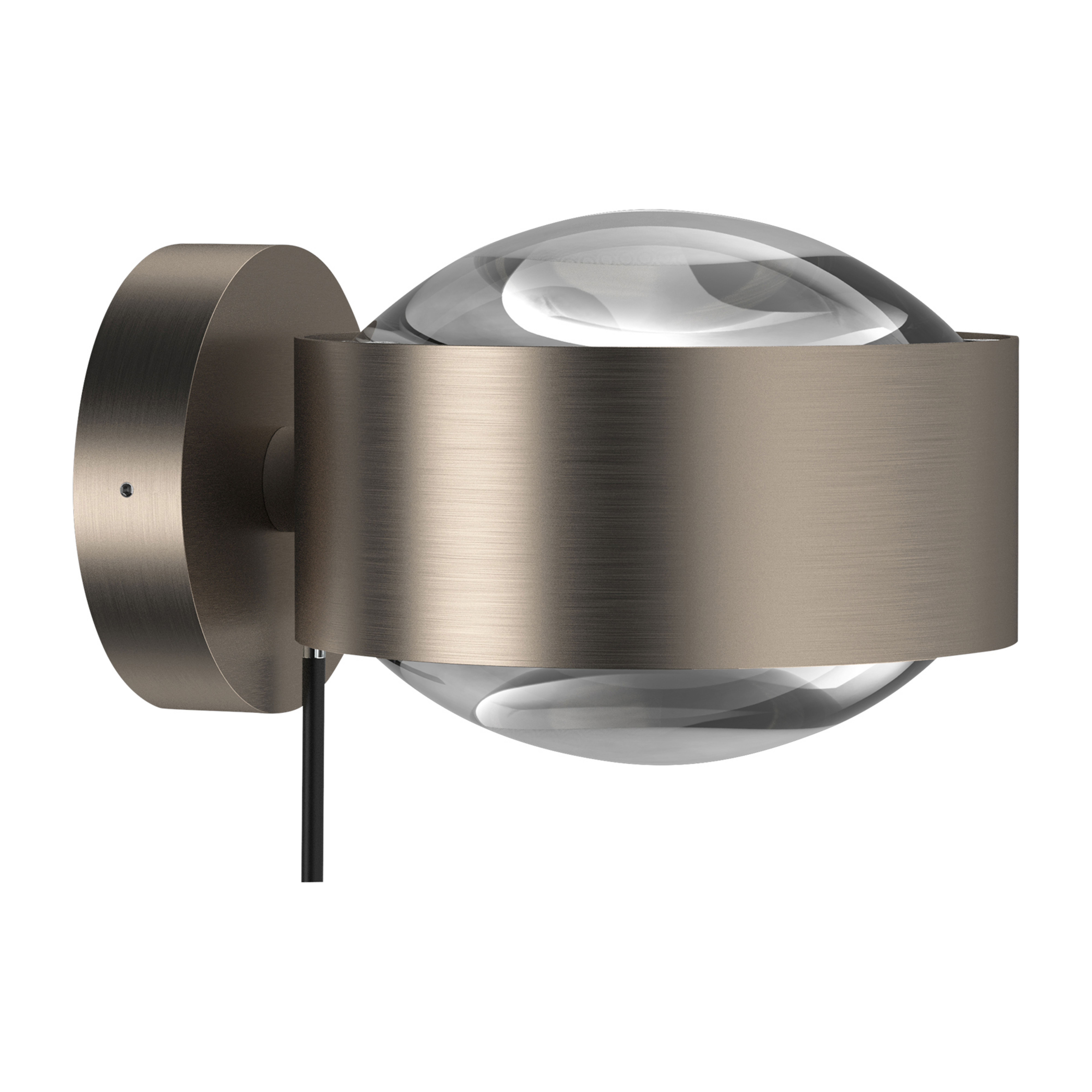 Puk Maxx Wall+ LED, lentes transparentes, níquel mate