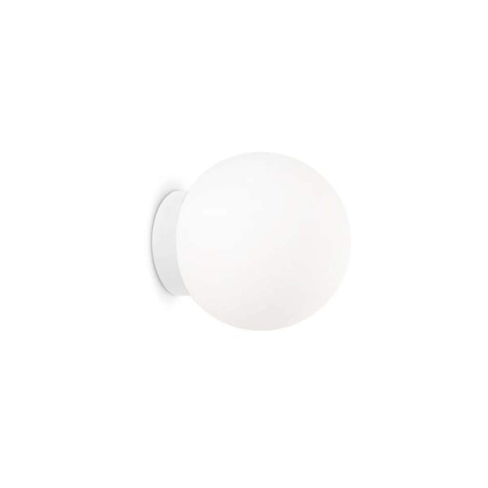 Ideal Lux Mapa stenska svetilka, Ø 10 cm, opalno steklo, bela, globus