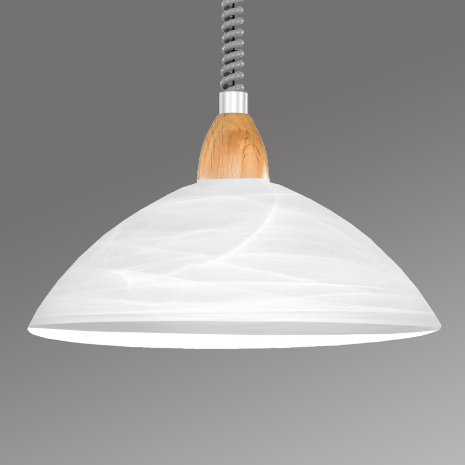 EGLO Pendant light Lara 2 beech, for Living / Dining Room, Metal, plastic, glass, E27, 60 W, energy efficiency: A++
