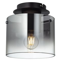 Lámpara de techo Beth, pantalla vidrio humo, 1 luz