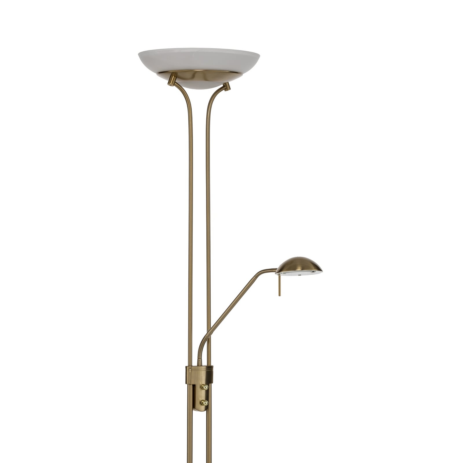 Lindby LED-Stehlampe Yveta, messing, Leselampe, dimmbar Lindby LED-Stehlampe Yveta, messing, Leselampe, dimmbar