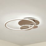 Lucande LED-Deckenleuchte Circulo, kaffeebraun, CCT, dimmbar