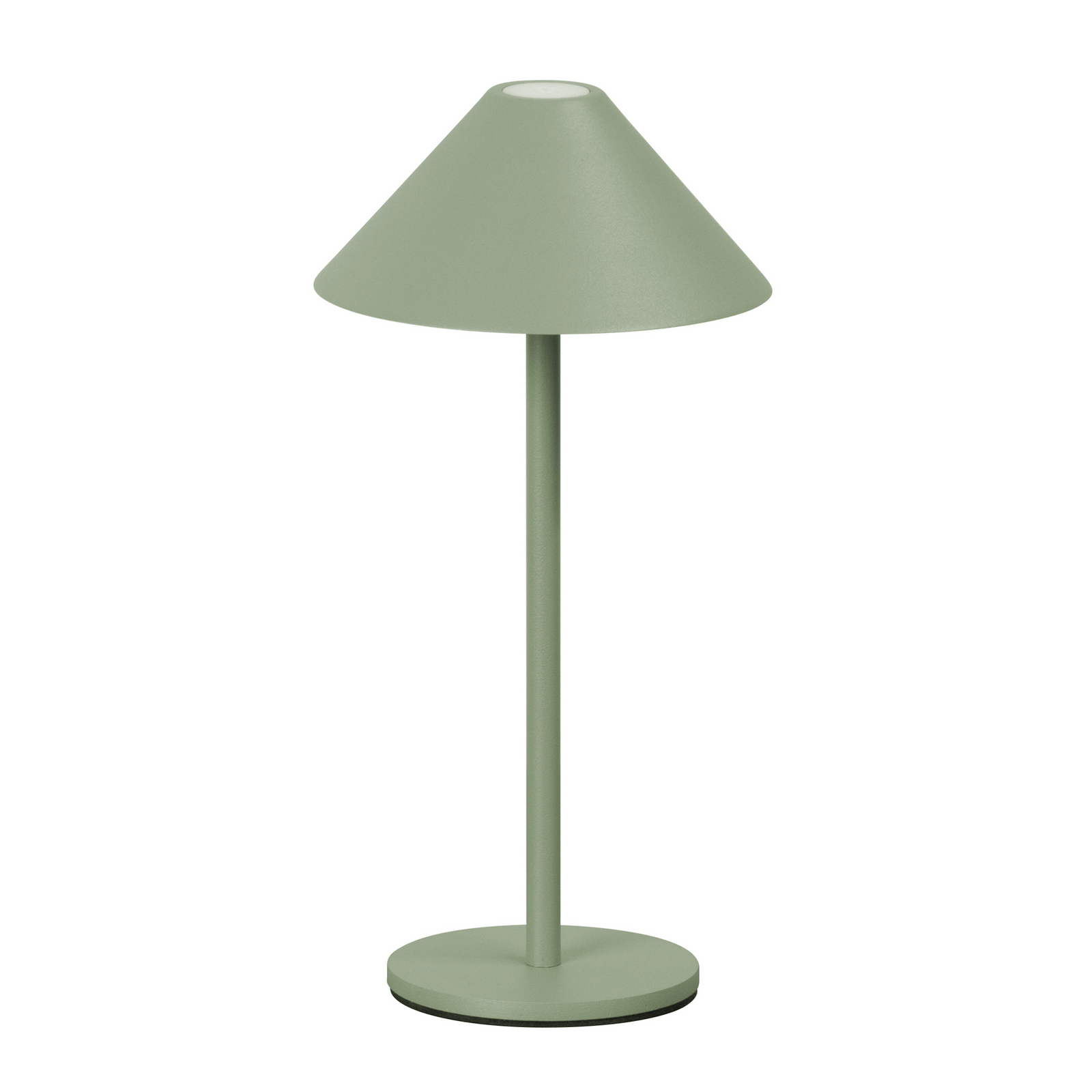 LED-Akku-Tischlampe Prato, salbeigrün Höhe 25 cm Metall IP54