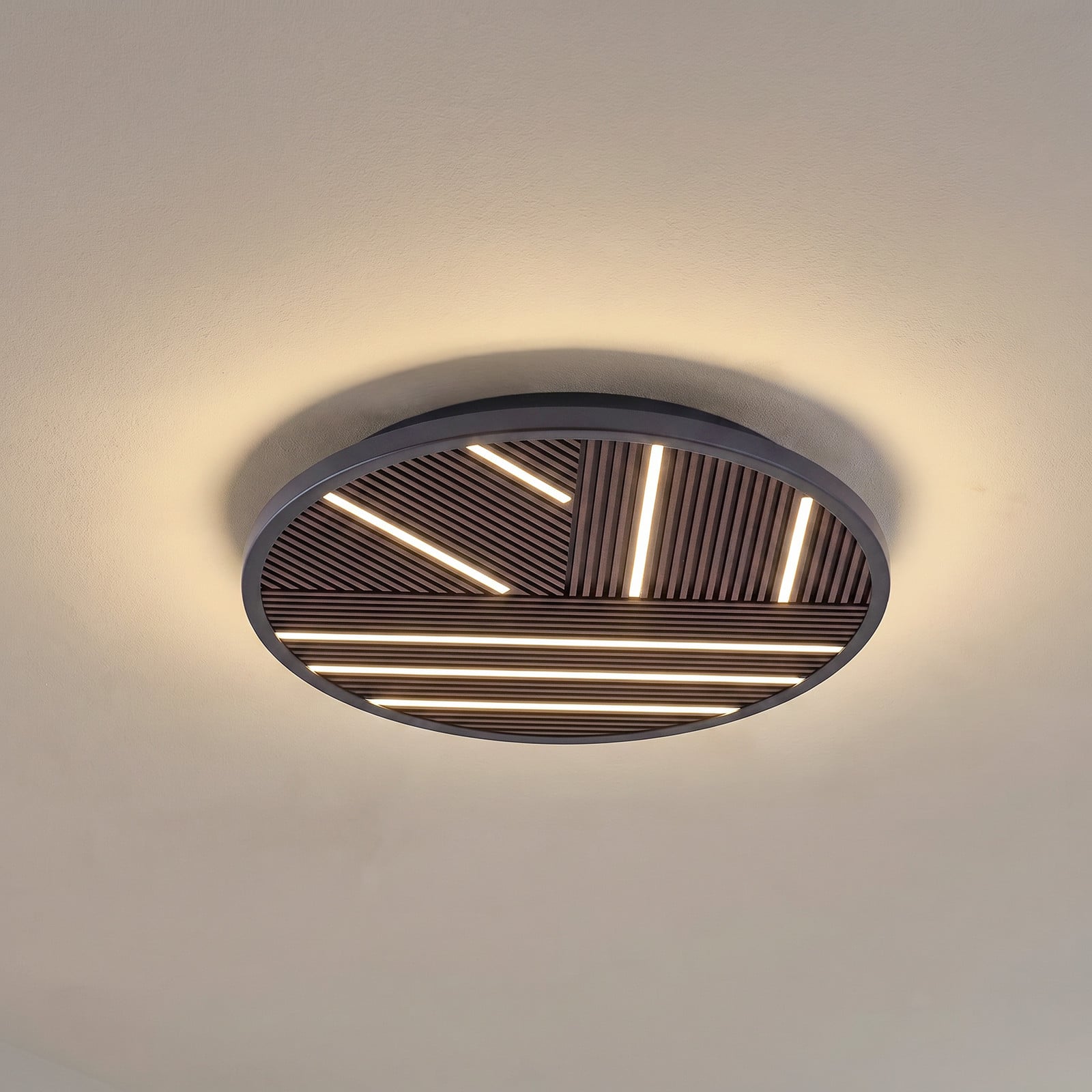 Orven LED-taklampa, &Oslash; 50 cm, dimbar, tr&auml; Lucande - Vardagsrum - Modern - Metall - Med en ljusk&auml;lla