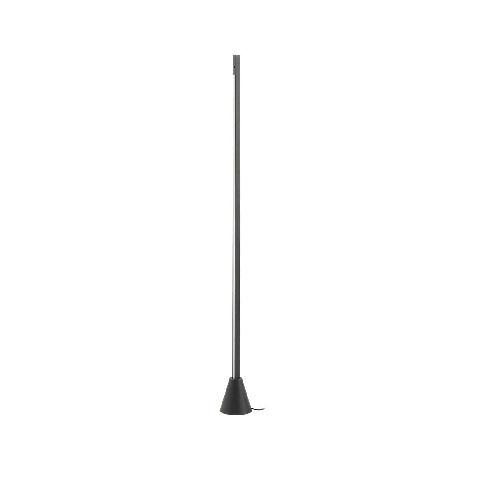 Lucande LED-Stehleuchte Linija, schwarz, Höhe 110 cm, Sensor