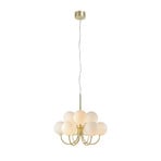 Bianco pendant light, 9-bulb, gold/white, glass, G9