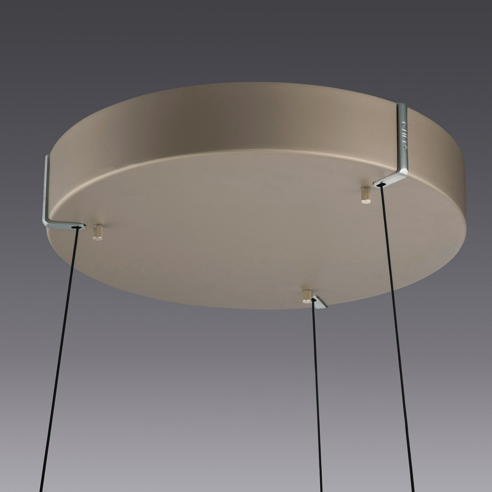PURE LED-Hängeleuchte E-Loop bronze, Ø 70 cm, Aluminium, CCT