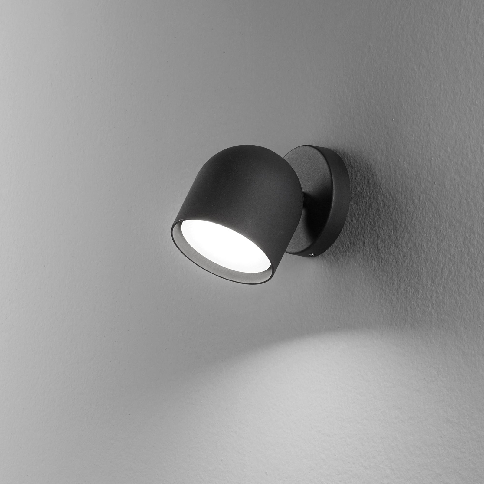 Ideal Lux wall light Dodo black 1-bulb metal Ø 8.5 cm