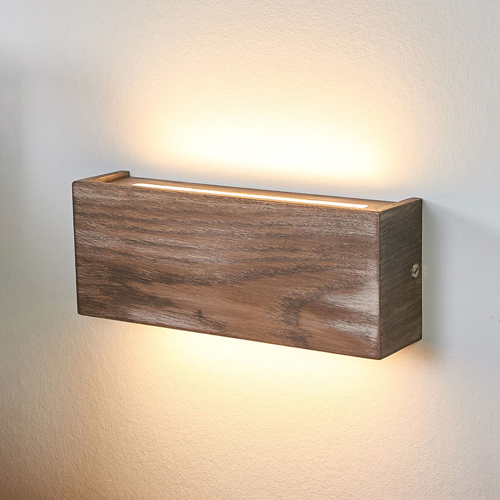 Lámpara de pared LED de madera Mila atenuable 25cm