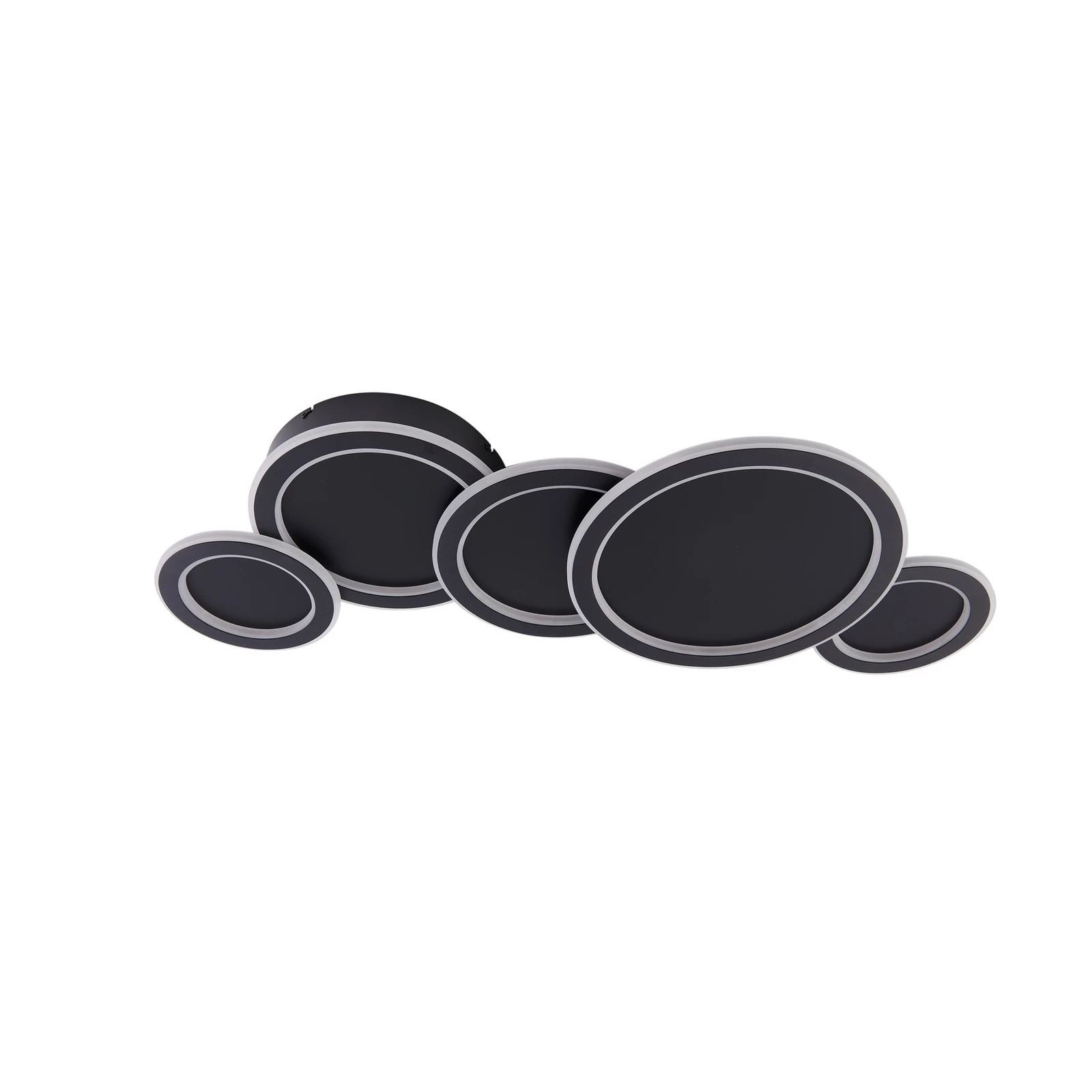 Lucande Plafonnier LED Diala, noir, métal, 96 cm