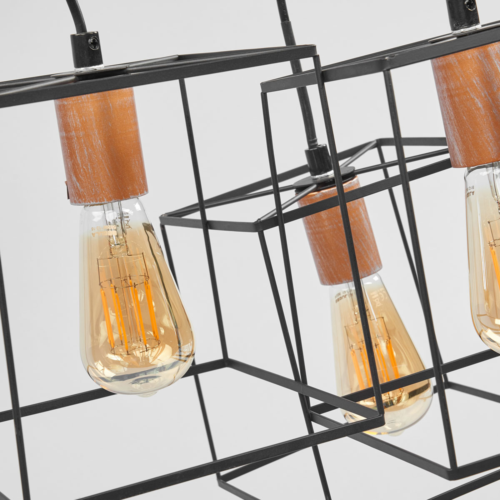 Hanglamp Agatha in vintage-look drie lichtbronnen