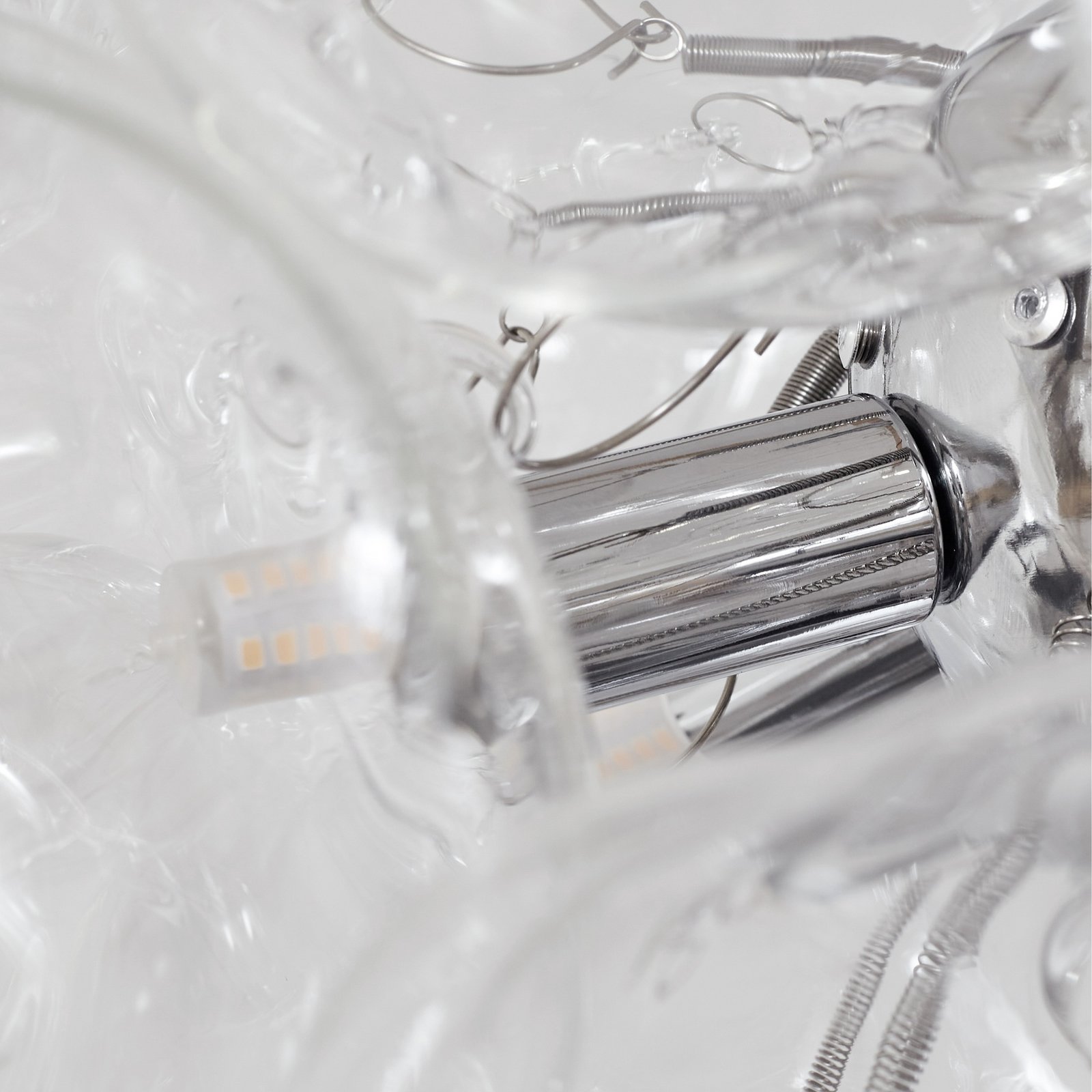 Lucande Diborah pendant light, clear, Ø 43 cm, glass, G9