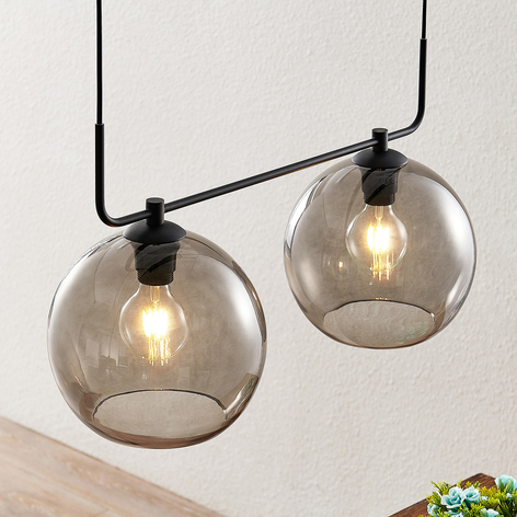 Lindby Dasita lampa wisząca, dymione szkło, 2-pkt.