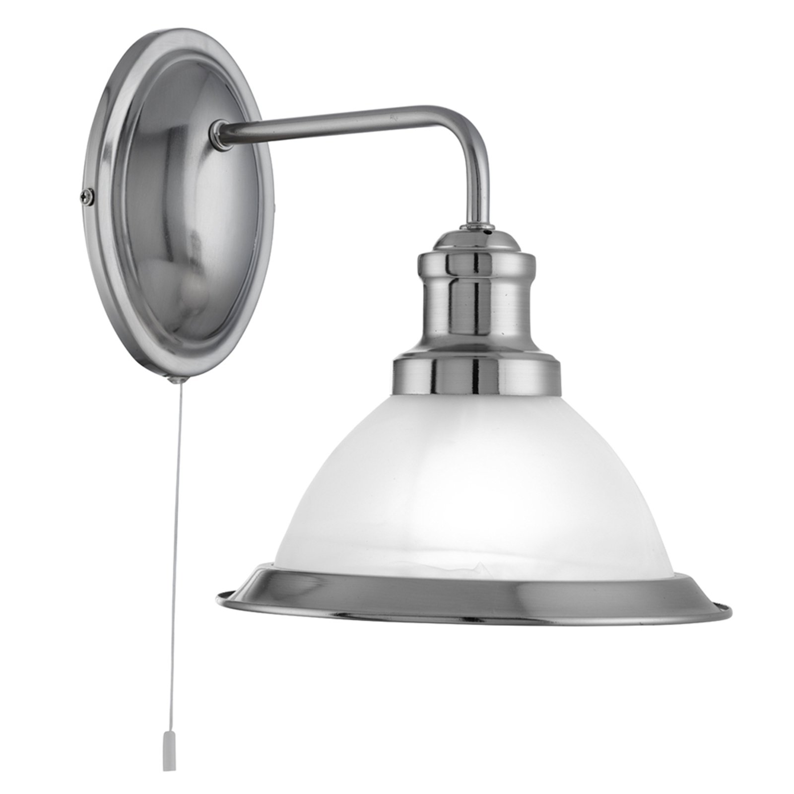 Bistro zidna svjetiljka s prekidačem na povlačenje, srebrna
