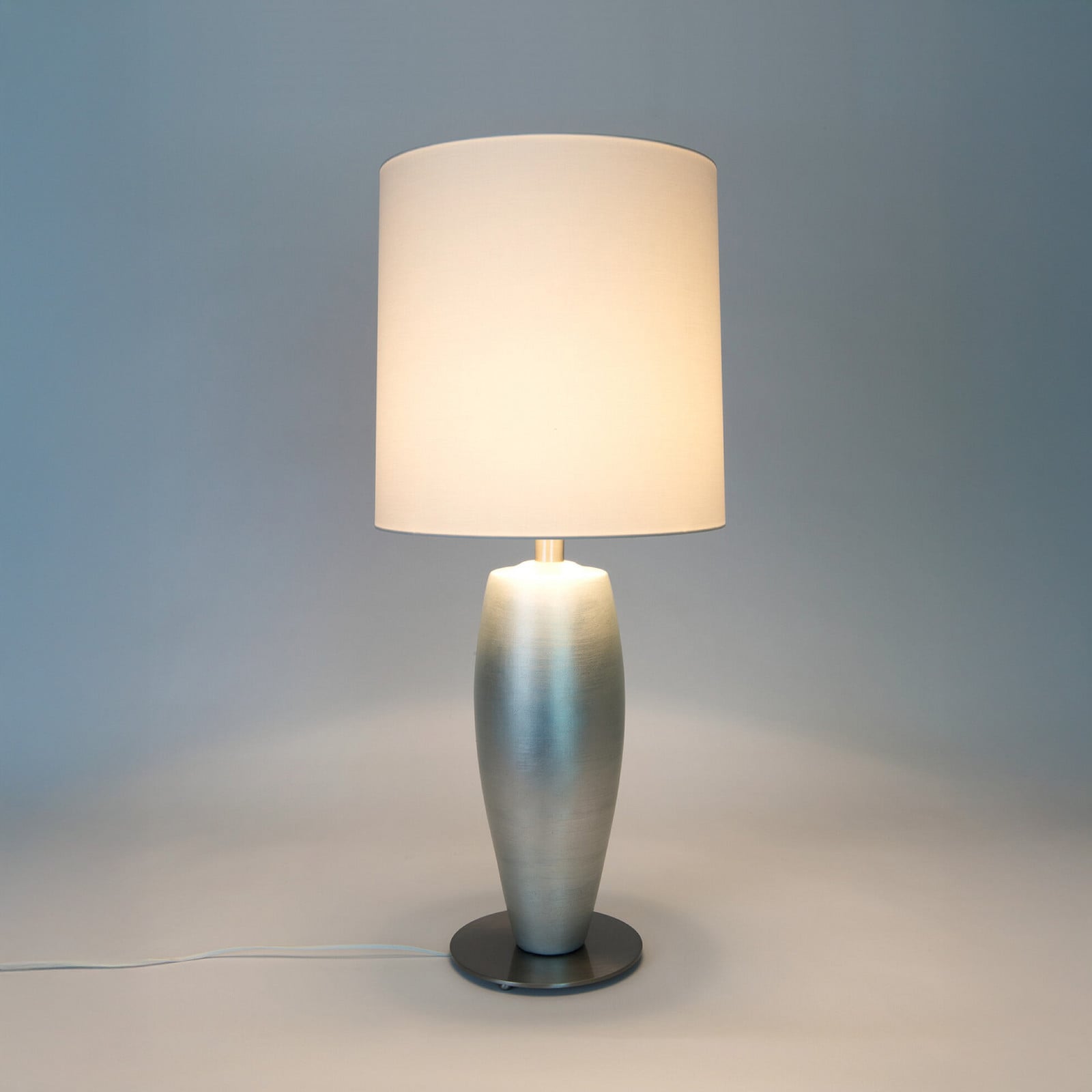 Holländer Lampa de masă OMEGA SOTTILE argintiu/alb înălțime 80 cm ceramică soclu E27 - Camera de zi / sufragerie - argintat pe suprafață