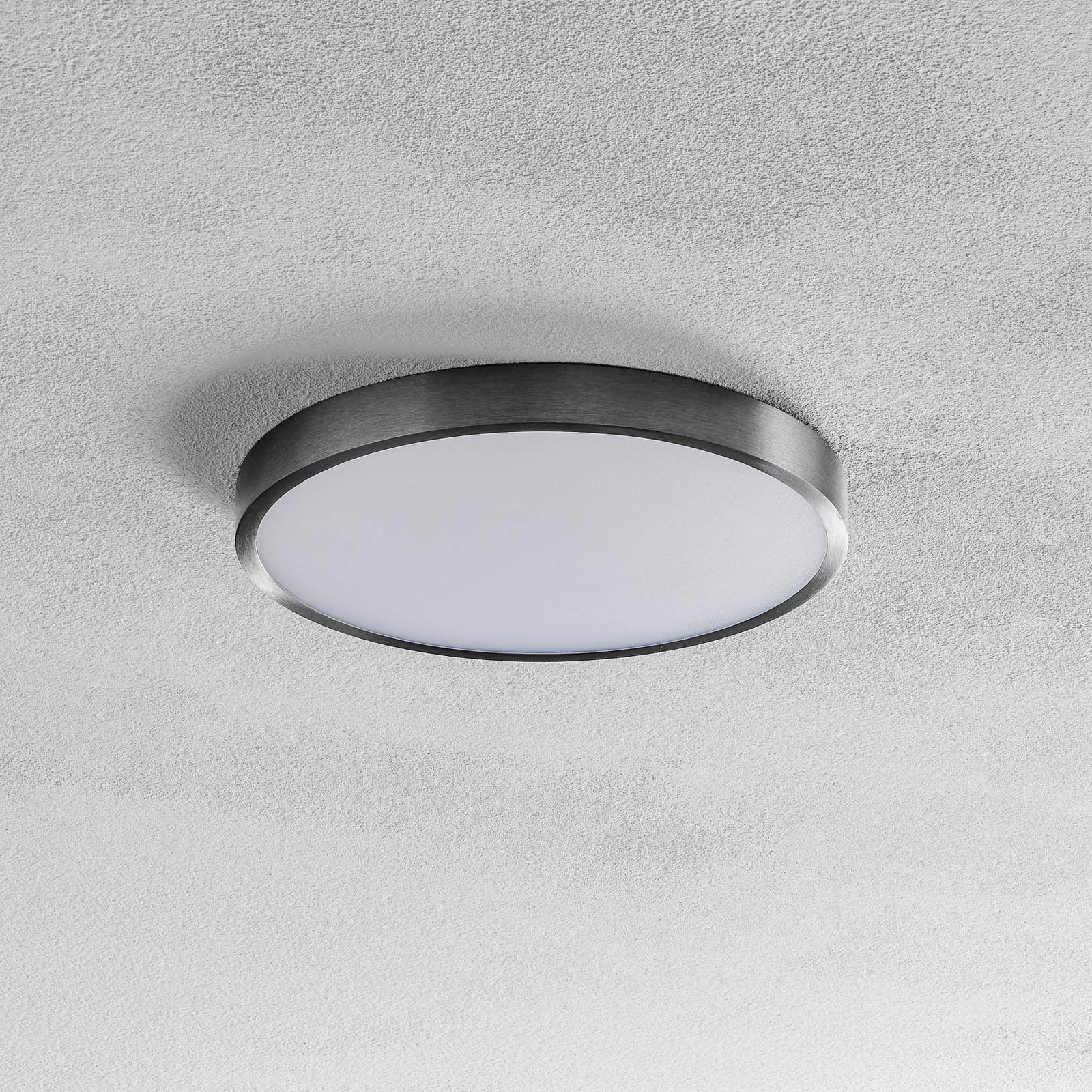 LED ceiling light Bully, matt nickel, Ø 24 cm
