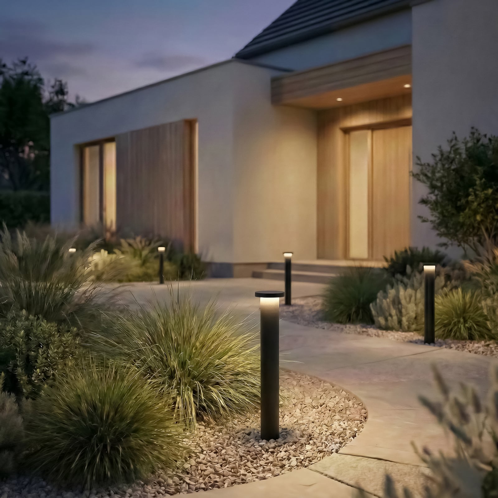 Cirel LED-Wegeleuchte, schwarz, IP65, 45 cm, Aluminium - Lindby