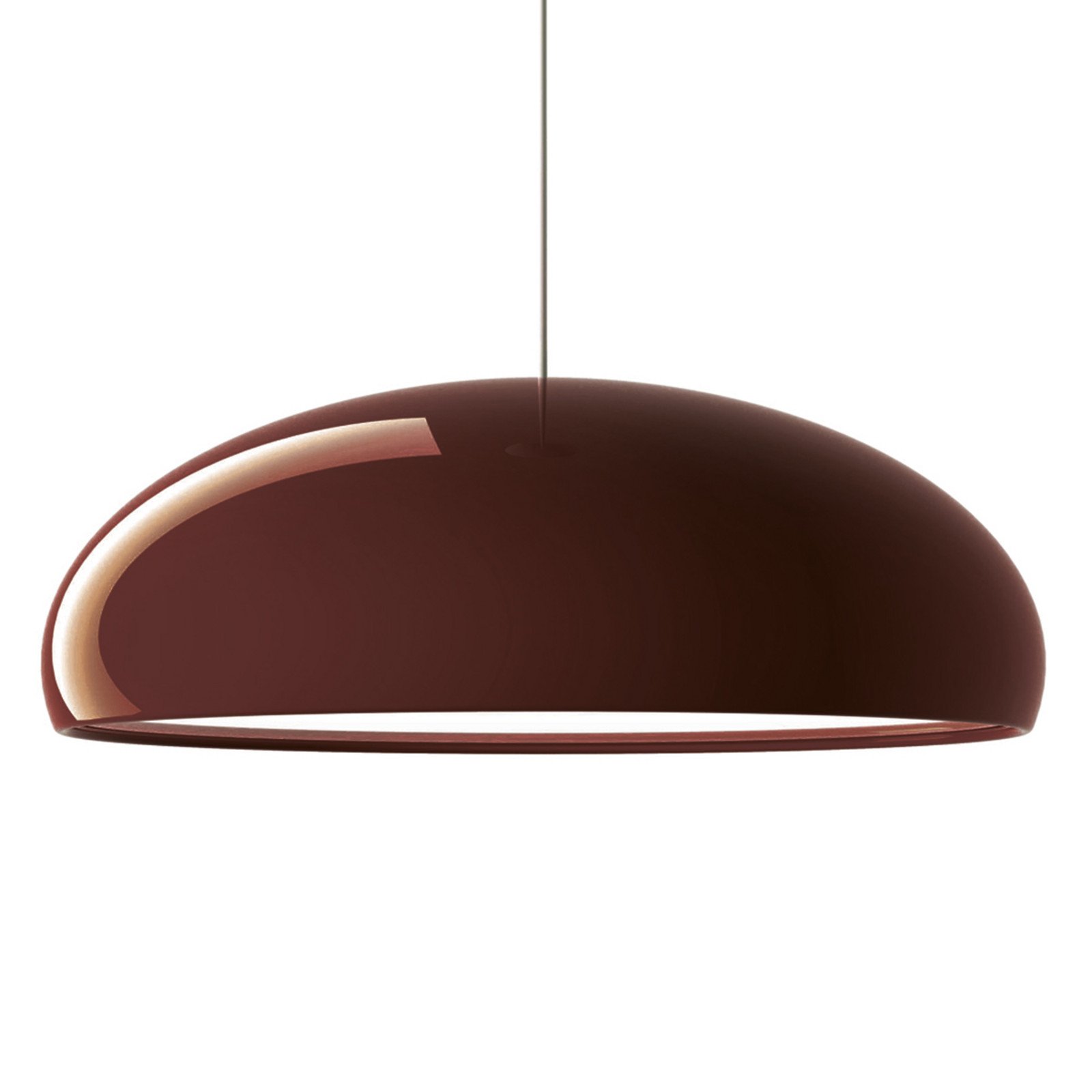 Fontana Arte Pangen - lampă suspendată retro roșu - Camera de zi / sufragerie - Design - roșu alb - Metal