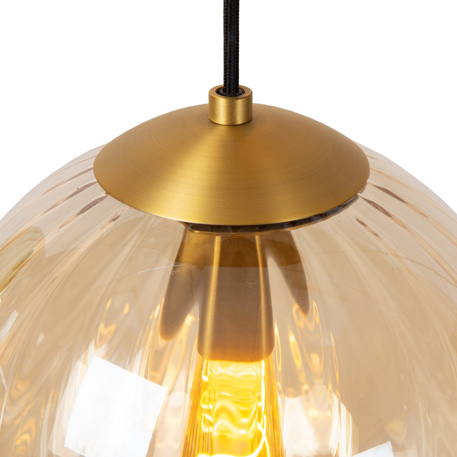 Monsaraz pendant light, Ø 35 cm, amber/green, glass, E27