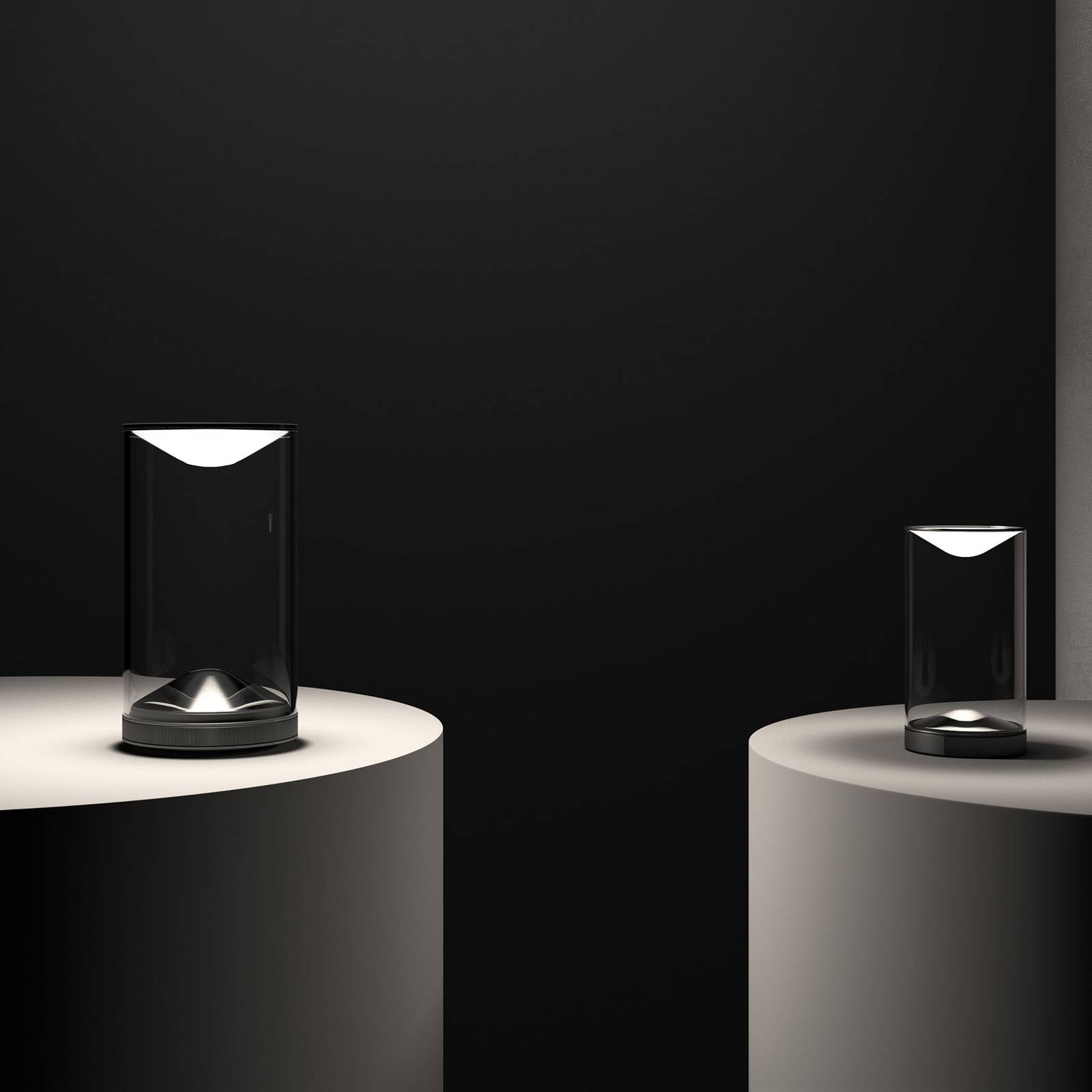 Lumina Eve-LED-pöytälamppu 3000K musta jalka Ø12cm