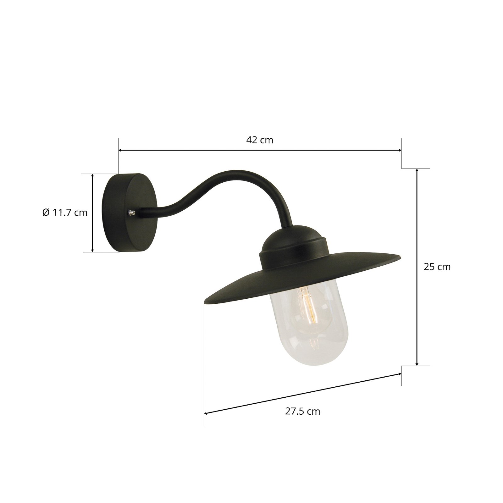 Luxembourg Outdoor Wall Lamp Black - Nordlux