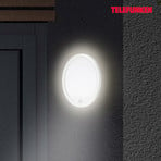 Sensor outdoor wall light Nizza Ø 28cm white 4,000K