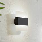 Lindby LED-vegglampe Branor, aluminium, mørk grå, IP54