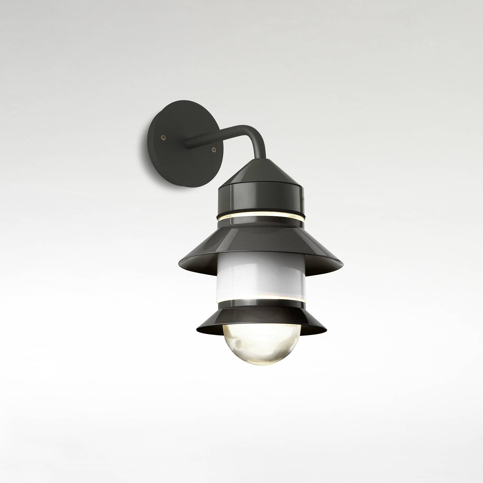E-shop MARSET Santorini vonkajšie nástenné svietidlo, IP65, sivé