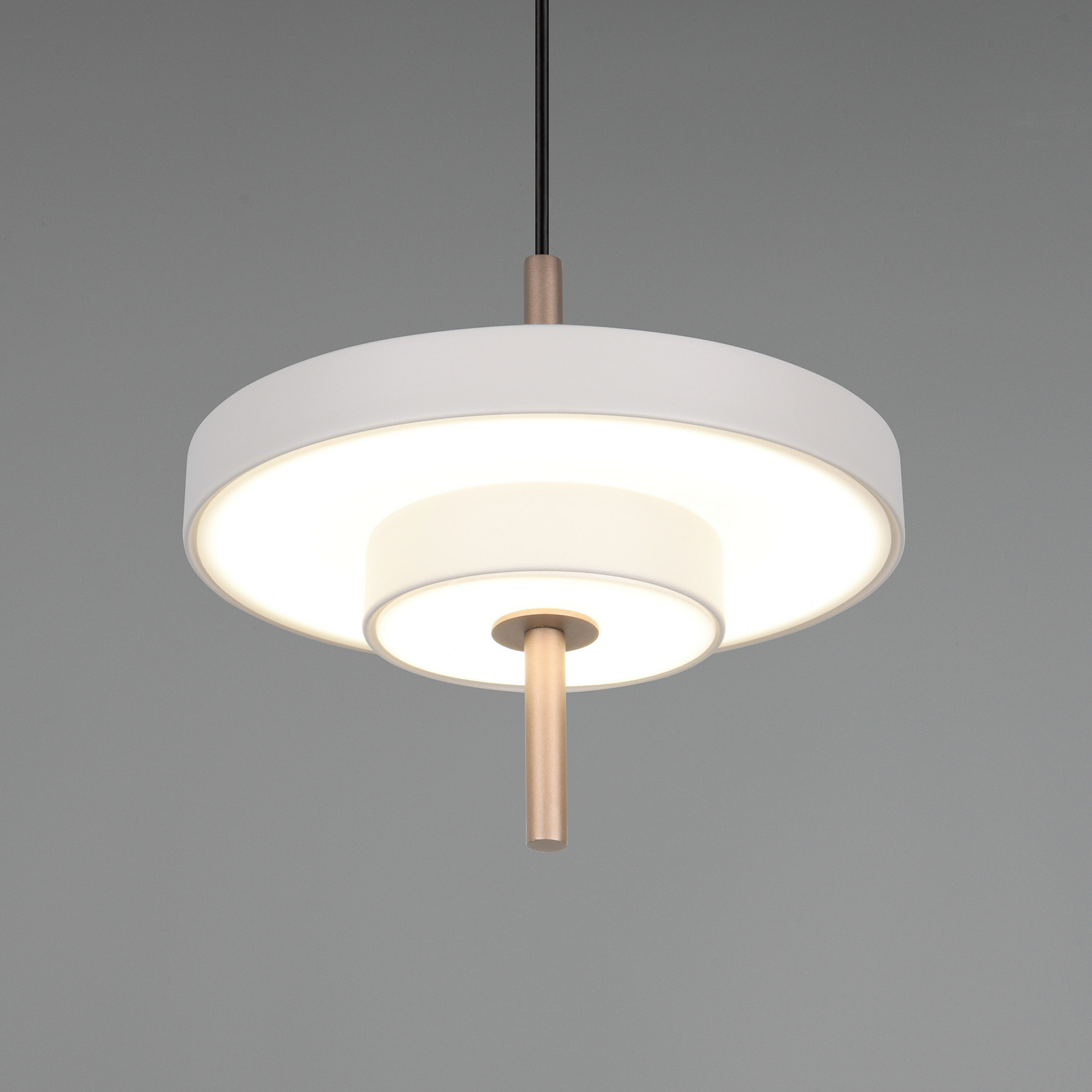 LED hanglamp Keaton, lichtgrijs, Ø 20 cm, metaal, CCT LED hanglamp Keaton, lichtgrijs, Ø 20 cm, metaal, CCT