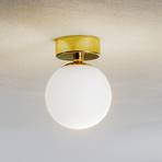 Plafondlamp Fatis, opaalglas/messing, 1-lamp