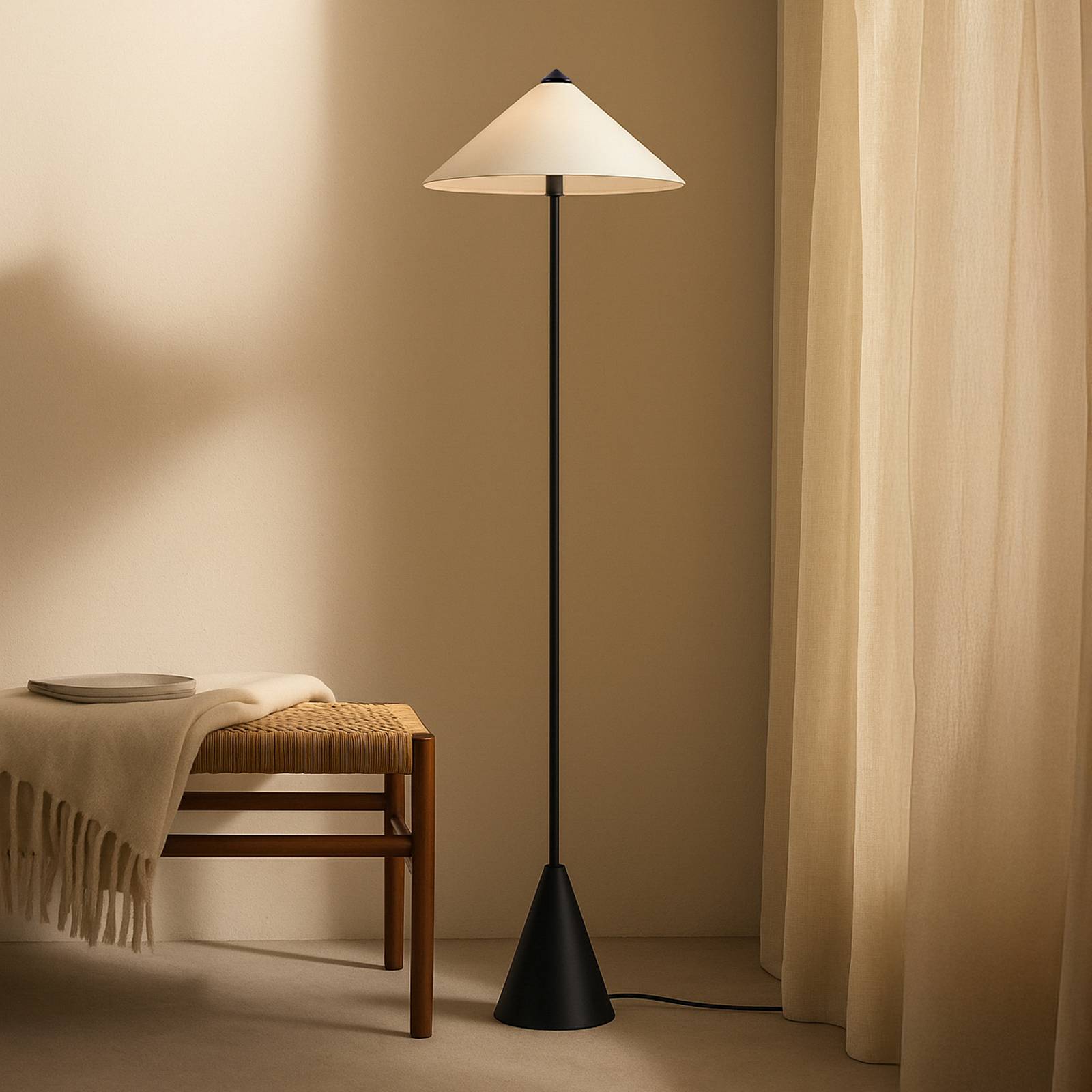 Lindby Lampa stojąca Norvik, wysokość 150 cm, czarno-szara, metal