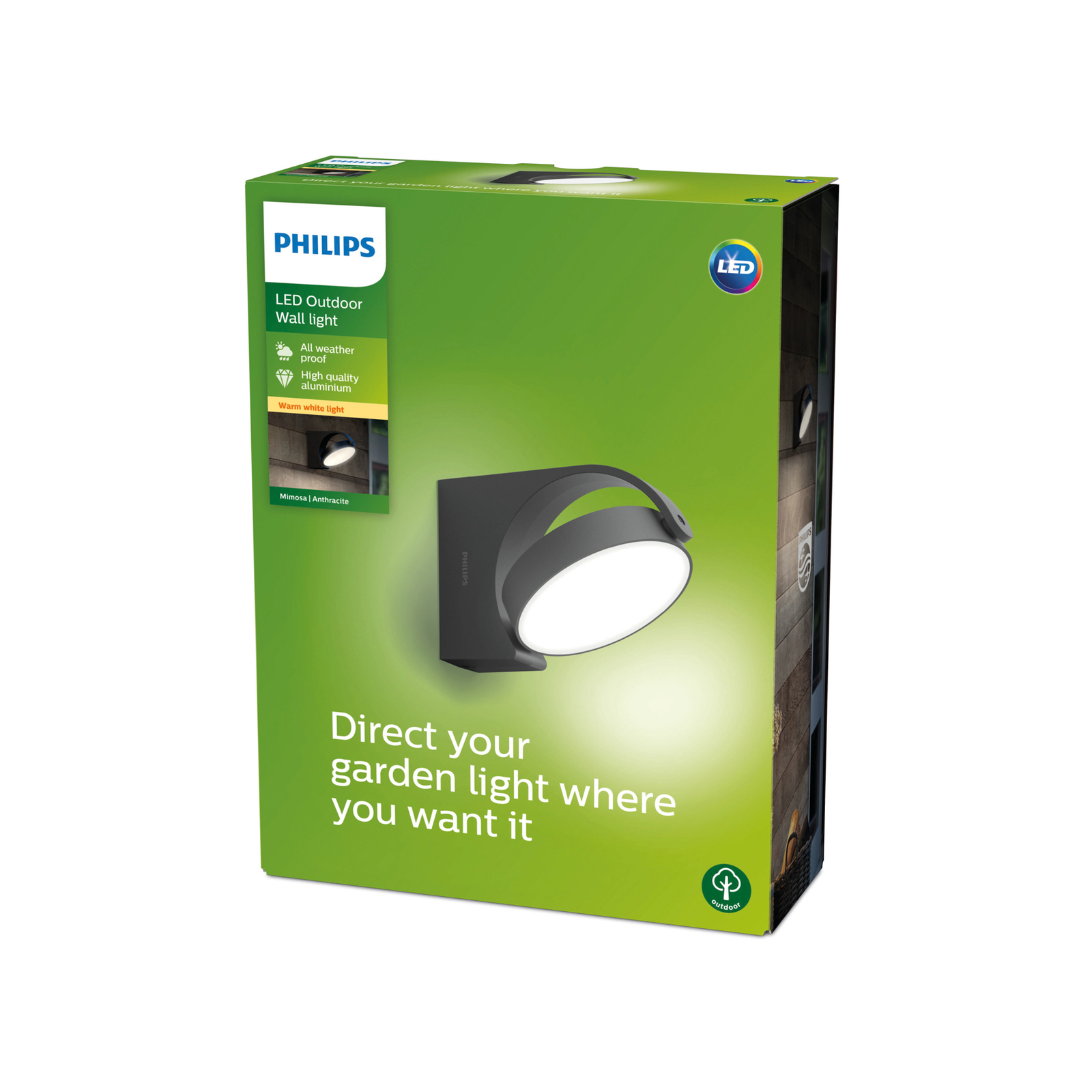 Philips Mimosa aplique LED de exterior, orientable