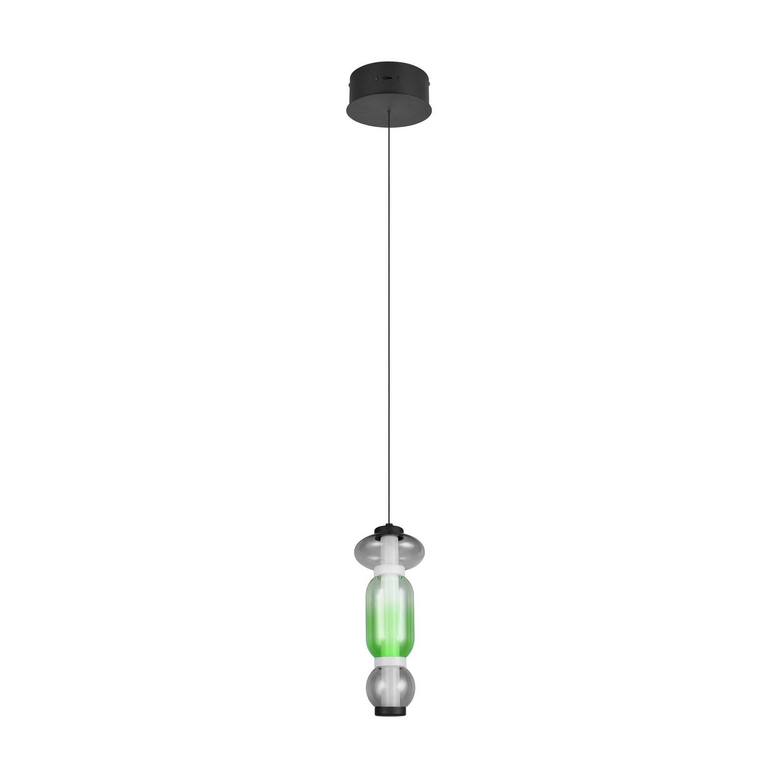 LED-Hängelampe Minerva, Ø 15 cm, bunt, Glas, CCT, Dimmer