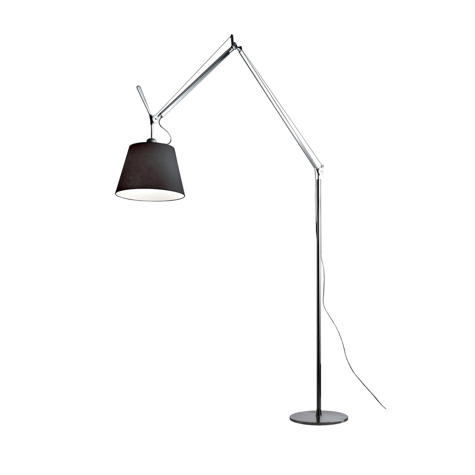 Tolomeo Mega Gulvlampe Ø320 Sort Satin/Alu Artemide - Stue - Aluminium