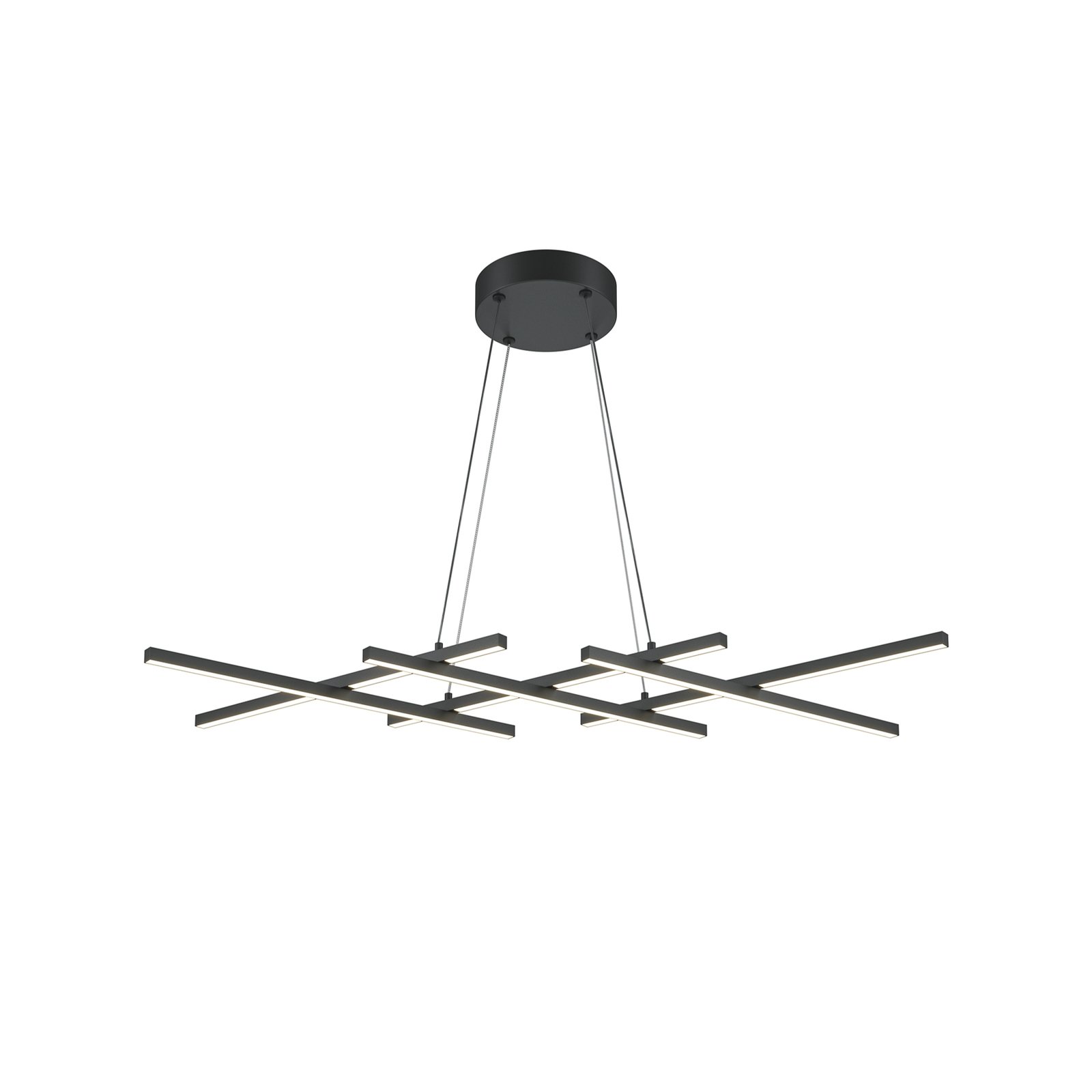 Maytoni LED pendant light Halo, black, length 103.5 cm