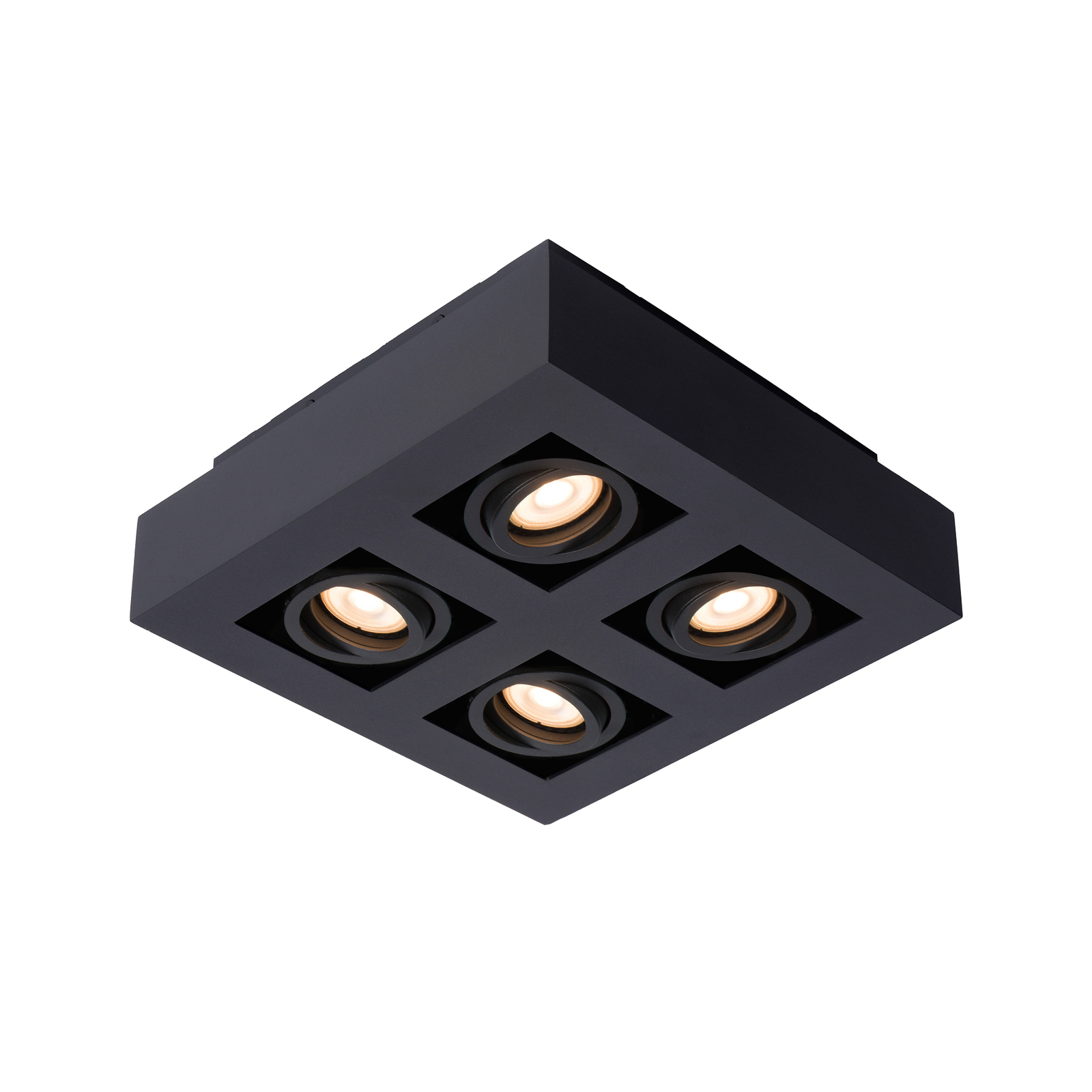 Plafondspot Xirax, 4-lamps, zwart