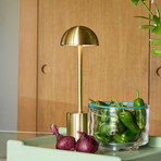 LED настолна лампа с акумулатор Taten, в цвят месинг, височина 30 см, метал