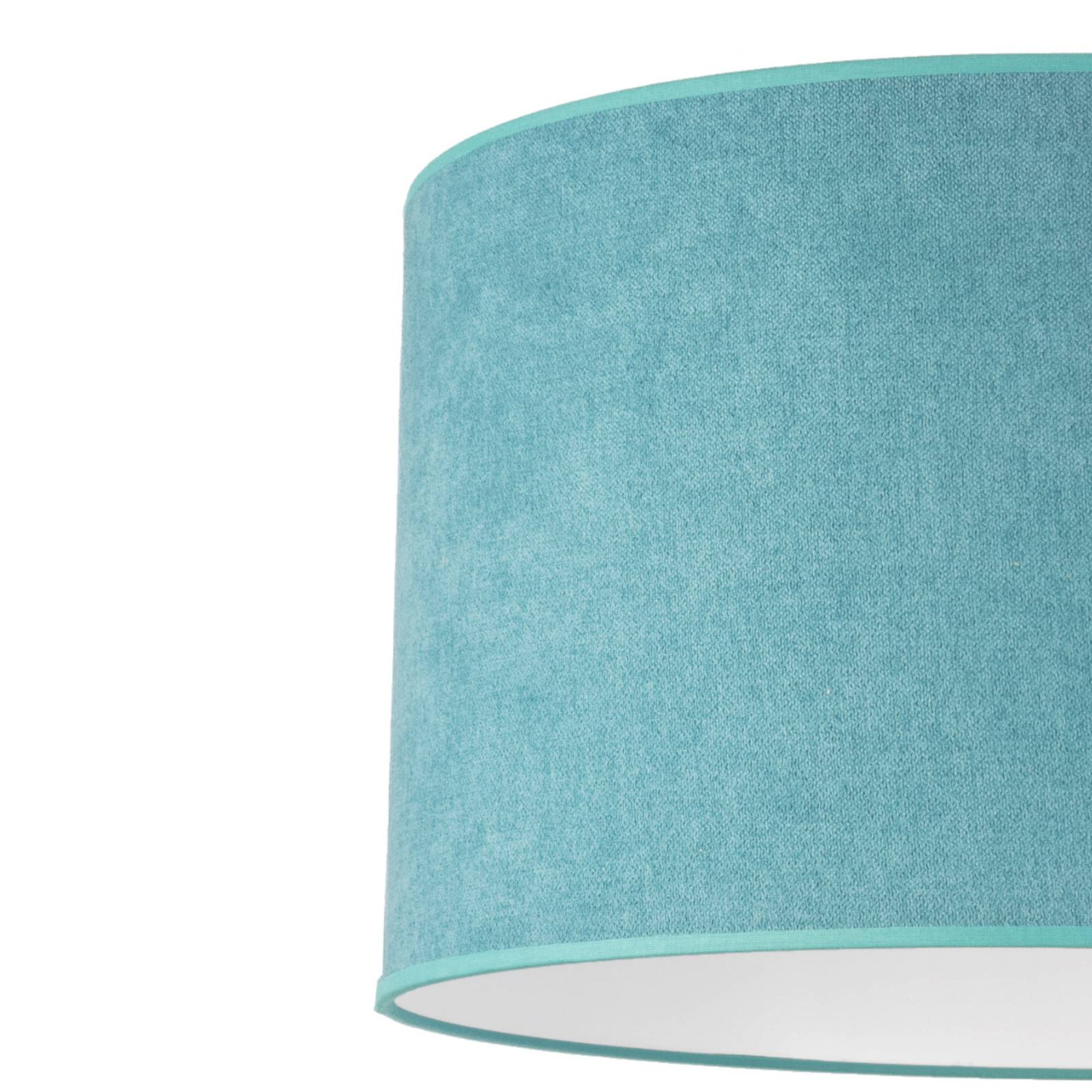 Euluna plafondlamp Pastell Roller Ø 60cm turquoise, voor woon-/ eetkamer, textiel, E27, 40 W, H: 30 cm