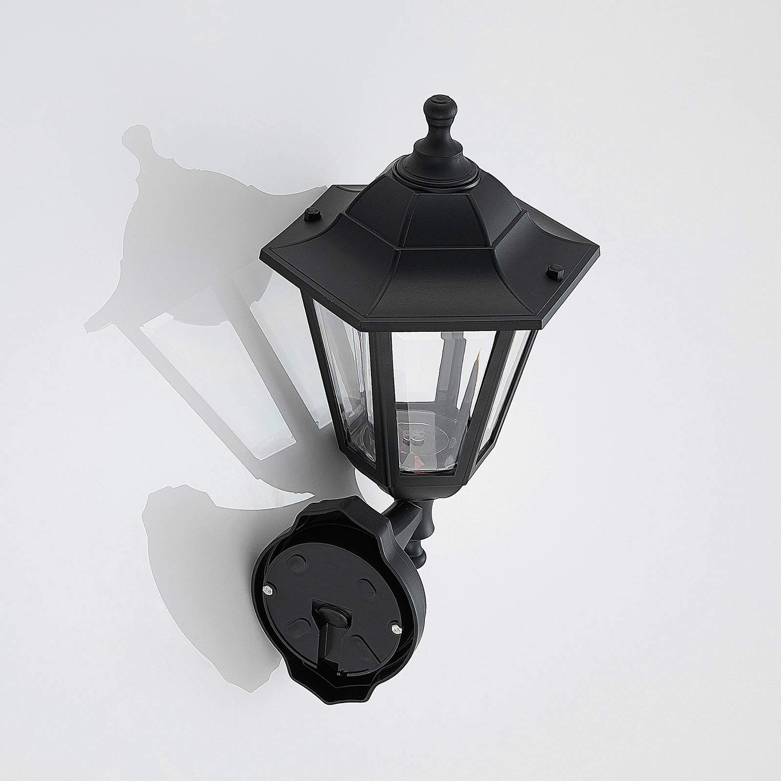 Lindby LED-Außenwandlampe Iavo, schwarz, Laterne, 38cm, IP44