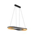 LED hanglamp Ascoli, 100 x 36 cm zwart/goud, metaal, dimbaar