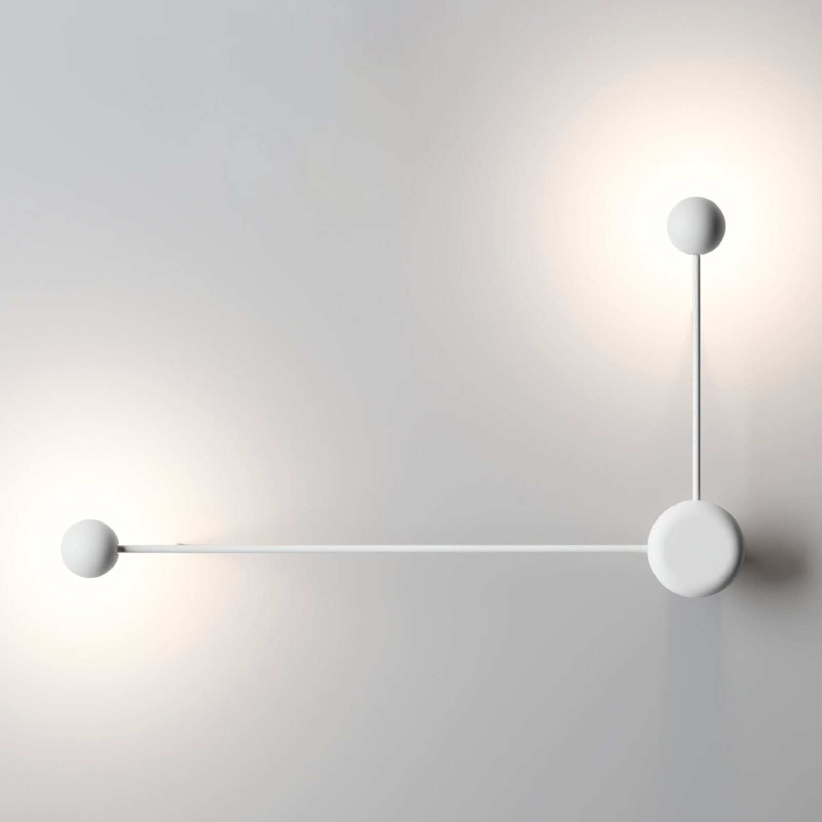 Vibia Pin - 2-светлинна LED лампа за стена бяла