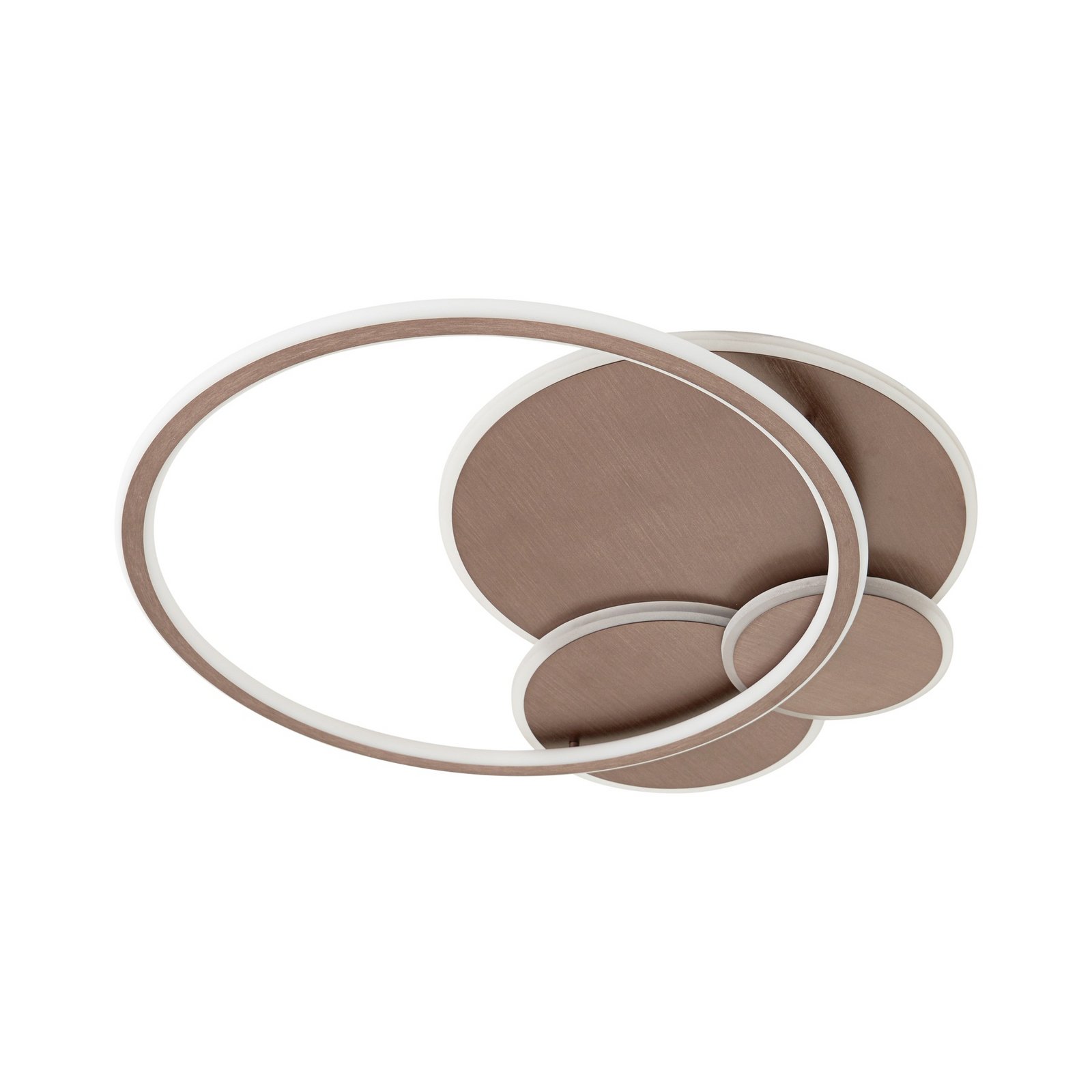 Lucande LED-Deckenleuchte Circulo, kaffeebraun, CCT, dimmbar