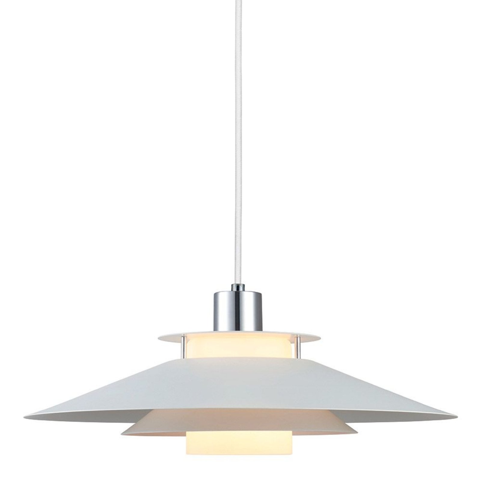 Rivoli Pendant Ø40 White/Chrome - Halo Design