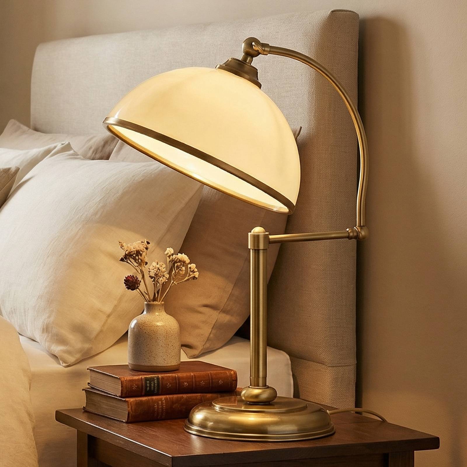 Cremasco Lampe à poser réglable La Botte ivoire