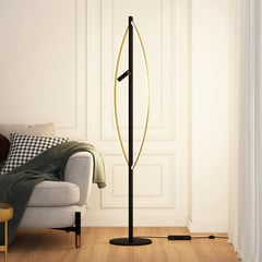 Stojacia lampa Lucande Matwei LED, oválna, mosadz