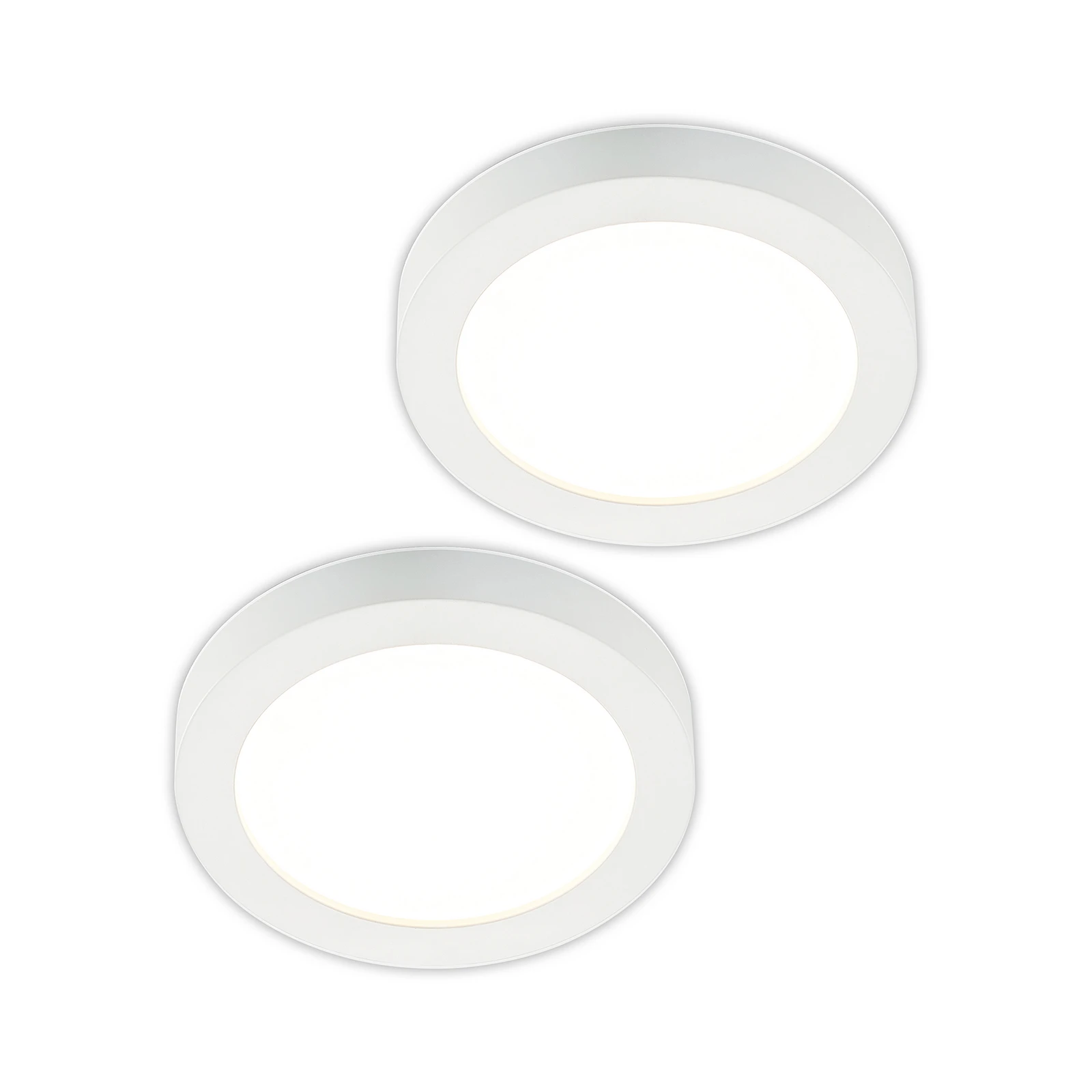 Prios LED-Deckenleuchte Edwina, weiß, 25 cm, 2er-Set