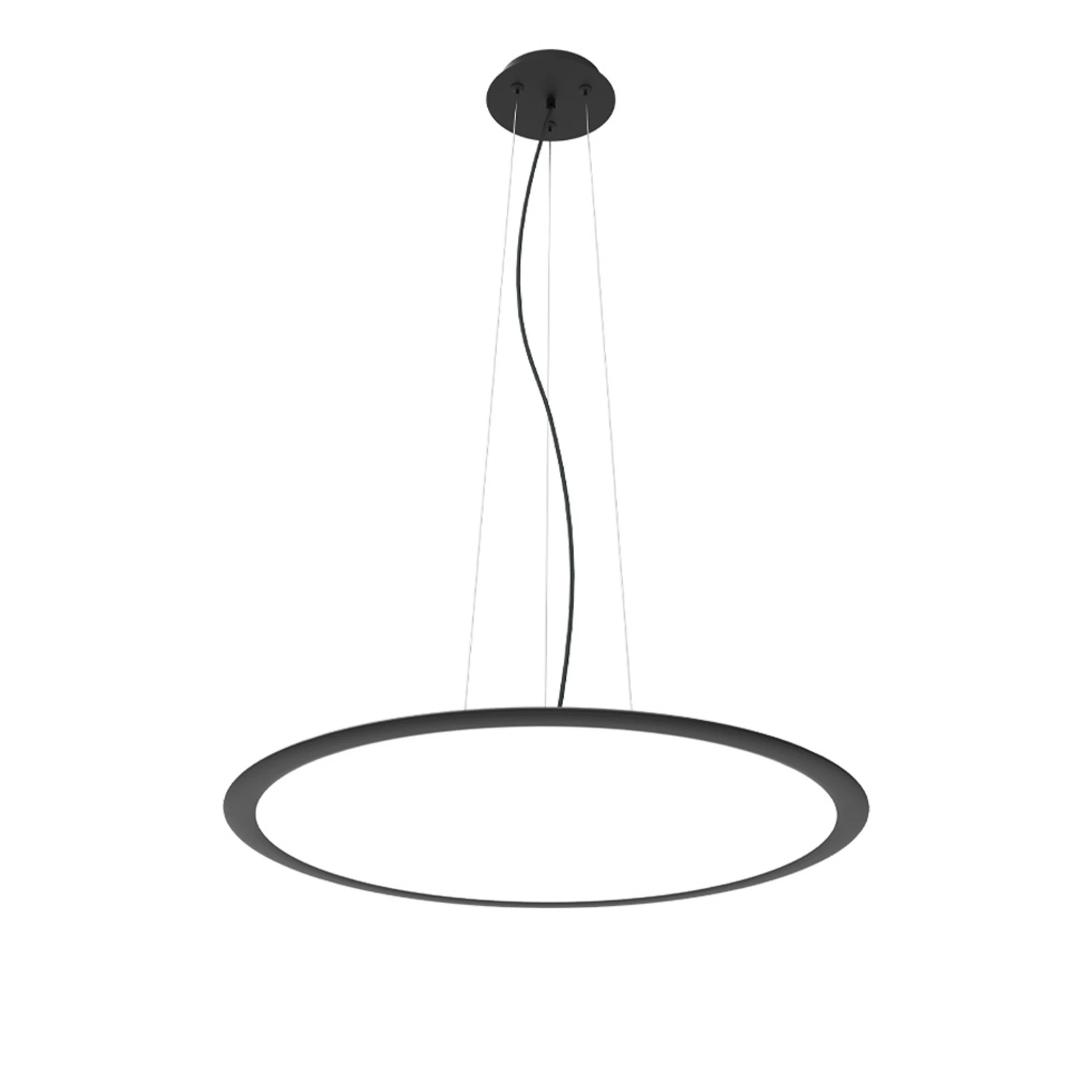 Grande LED hanging light, black, Ø 60 cm, metal, CCT